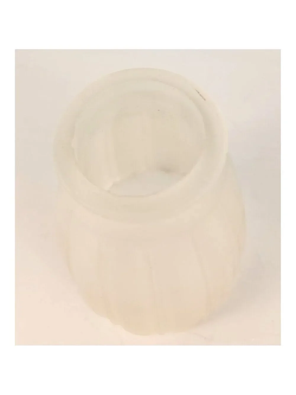 Vintage Frosted Glass Light Shade 4.5 Inch, Scalloped Chandelier Bulb Cover, Ret